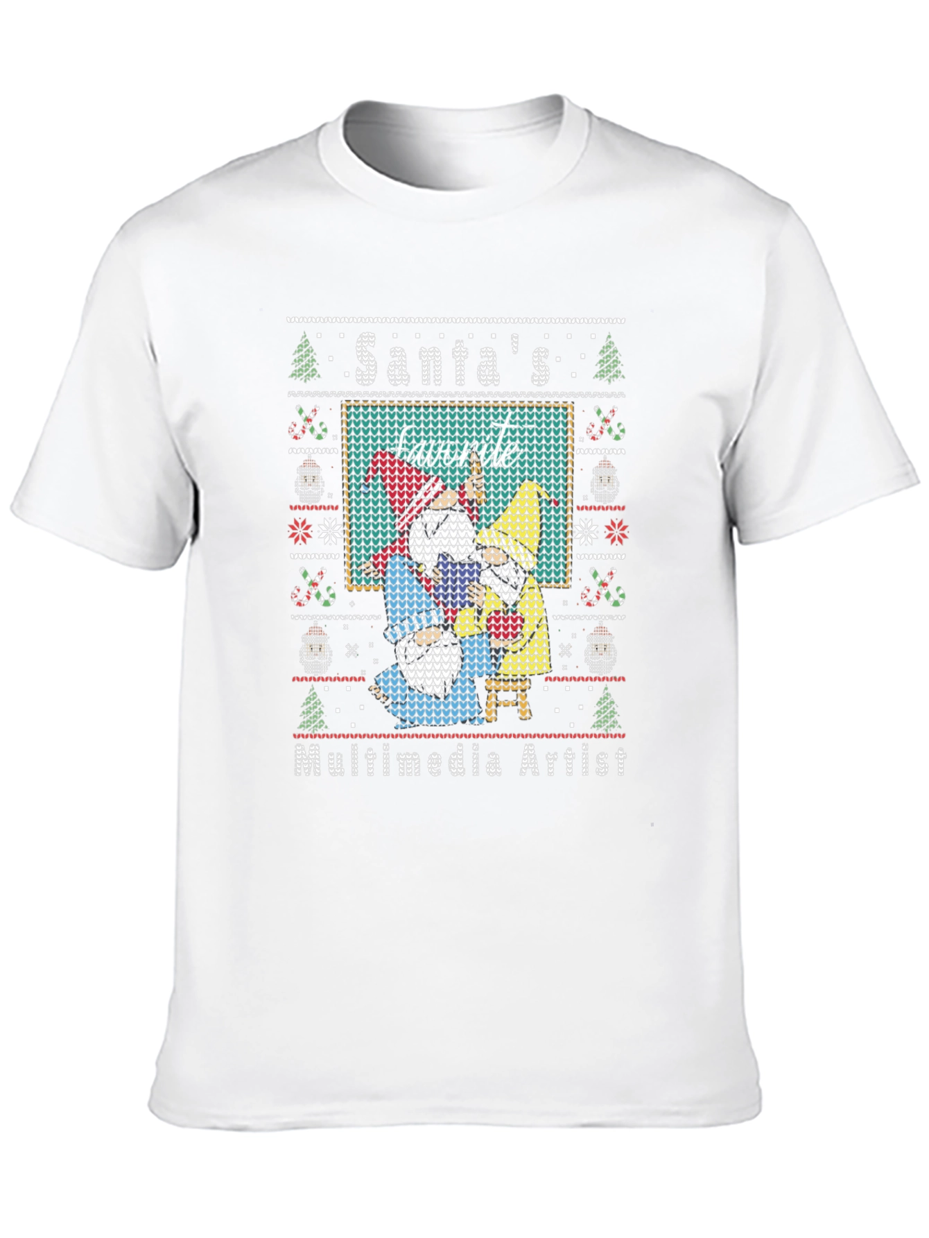 Santas Favorite Multimedia Artist Ugly Christmas Sweater T-Shirt