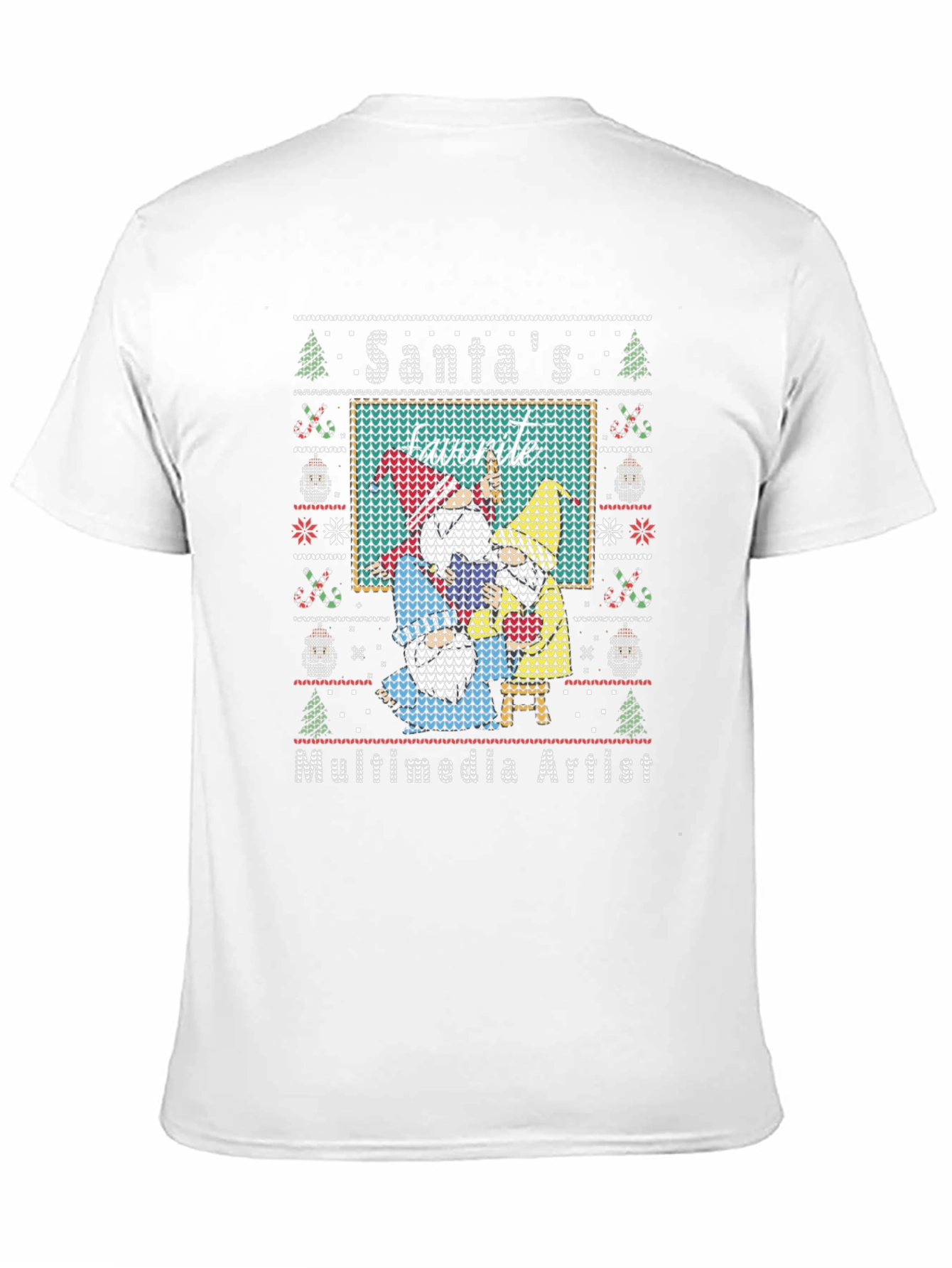 Santas Favorite Multimedia Artist Ugly Christmas Sweater T-Shirt