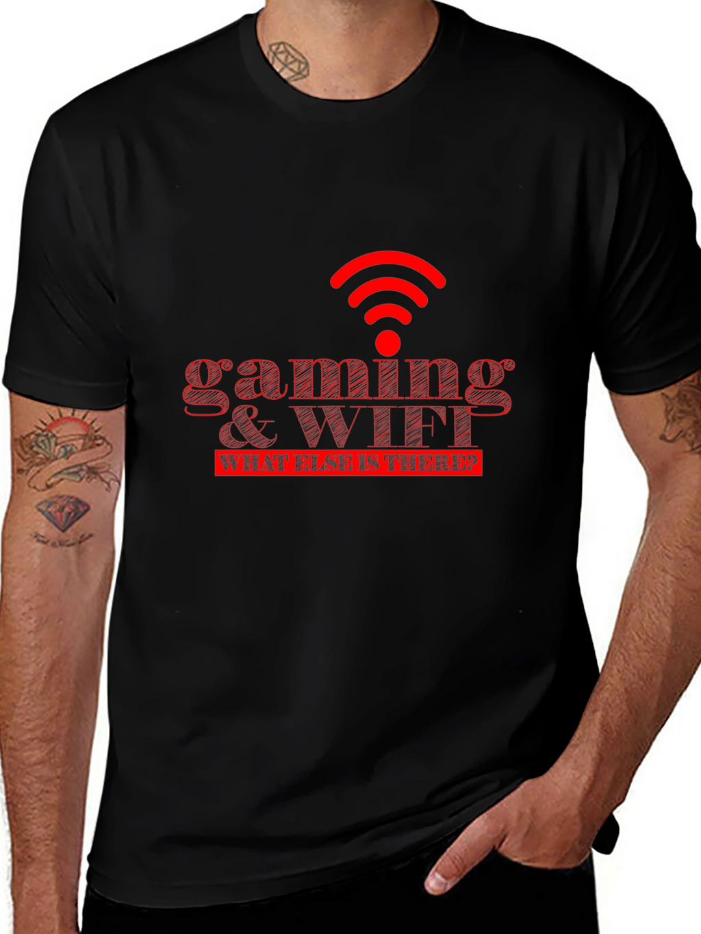 Gaming & WiFi Mens Graphic Tee - Black