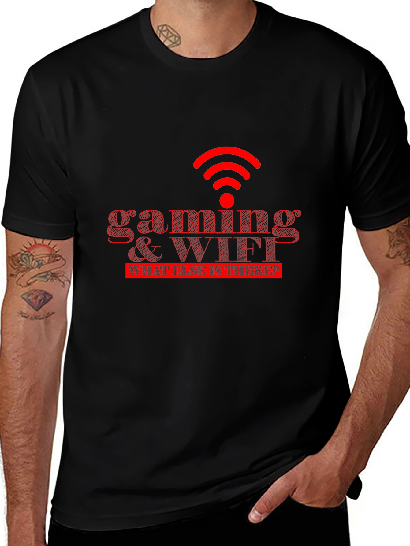 Gaming & WiFi Mens Graphic Tee - Black