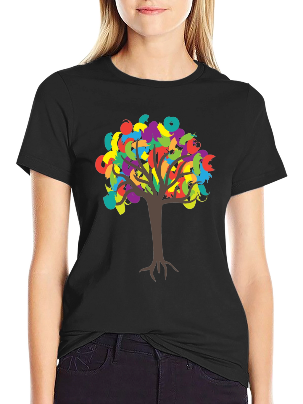 Colorful Tree Graphic T-Shirt