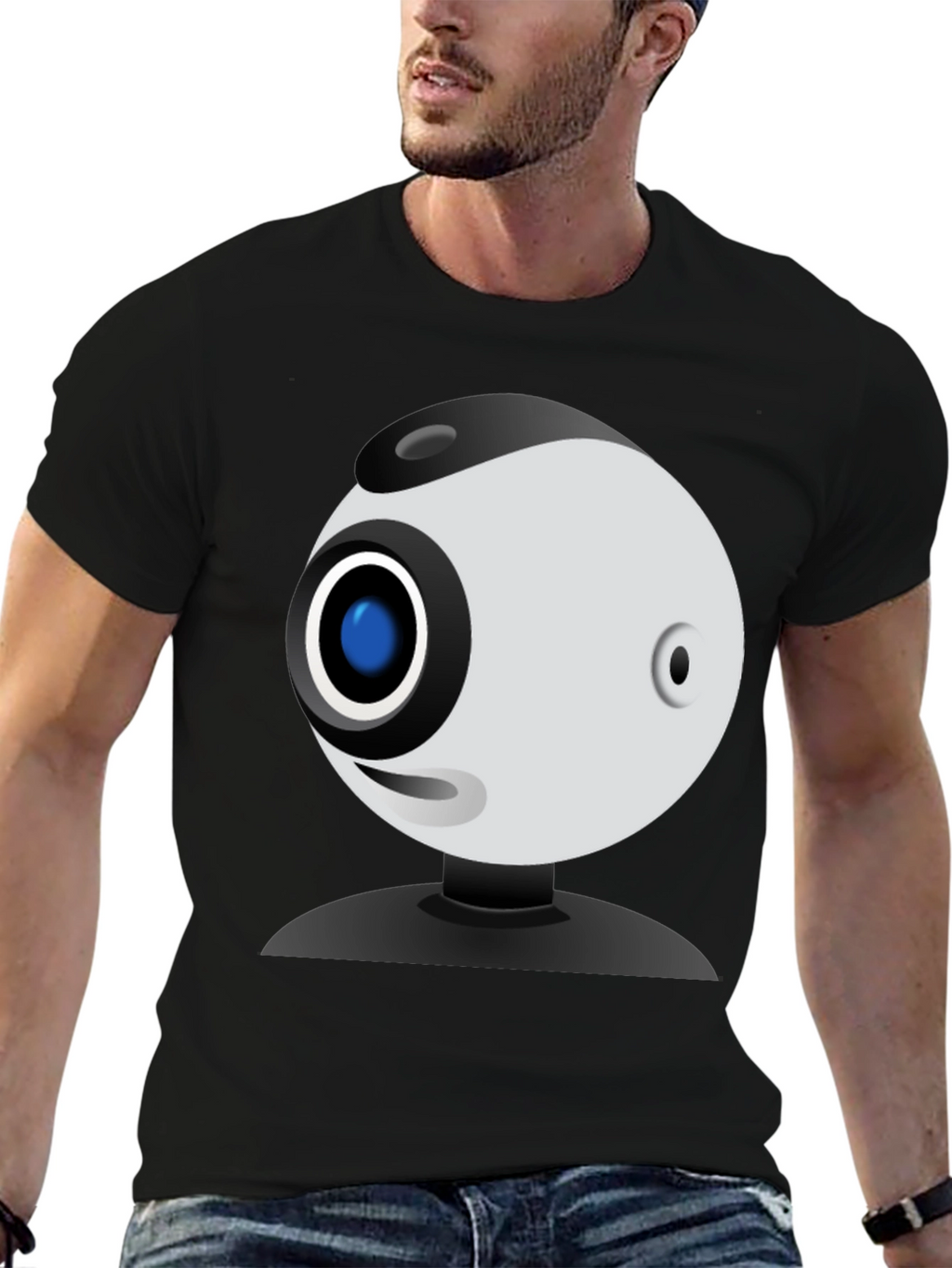 Webcam Graphic Black T-Shirt