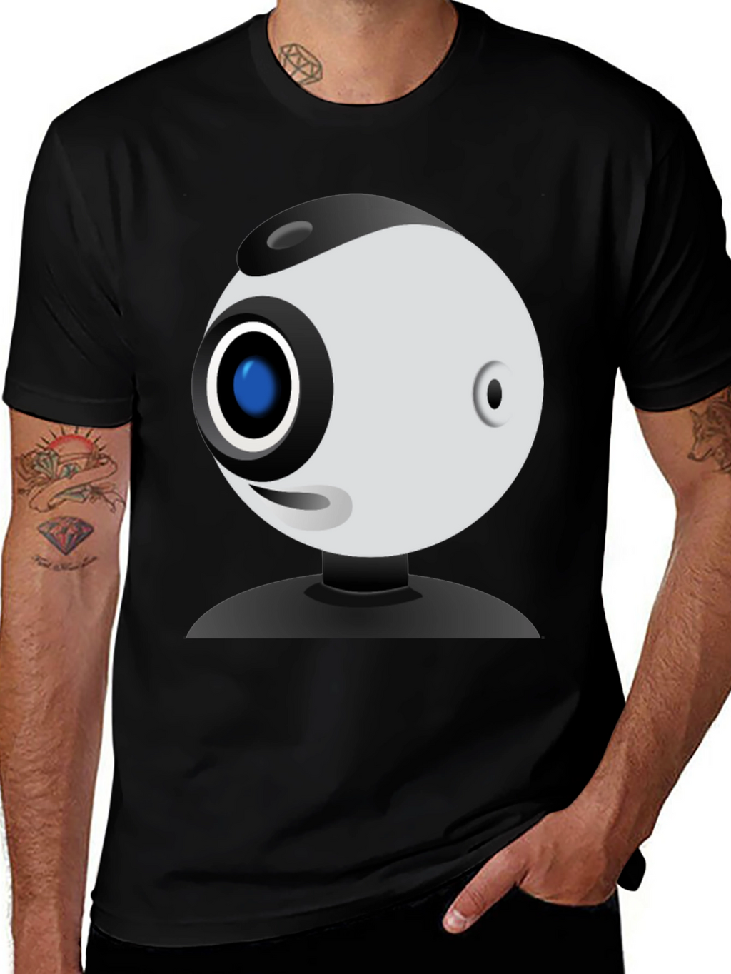 Webcam Graphic Black T-Shirt