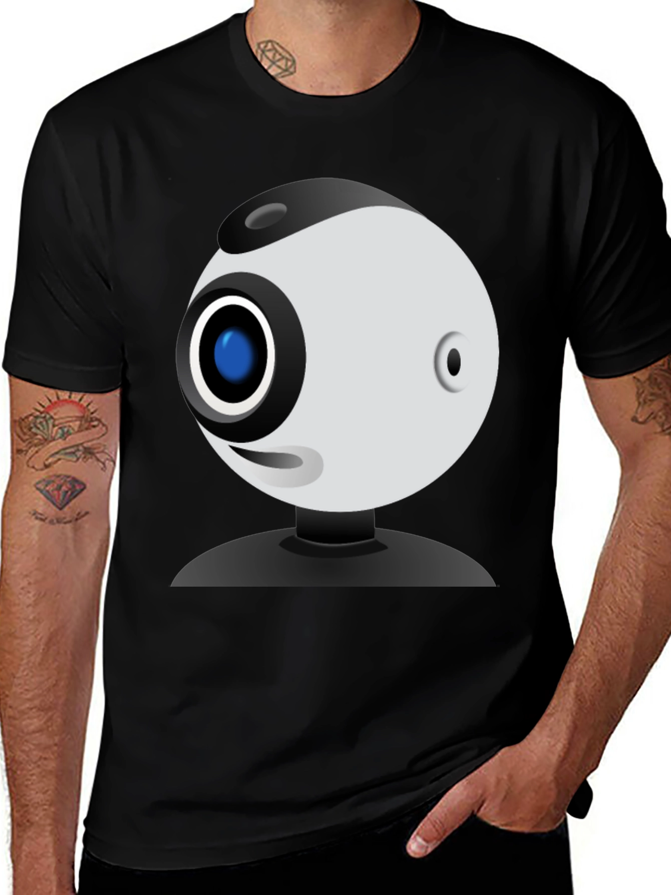 Webcam Graphic Black T-Shirt