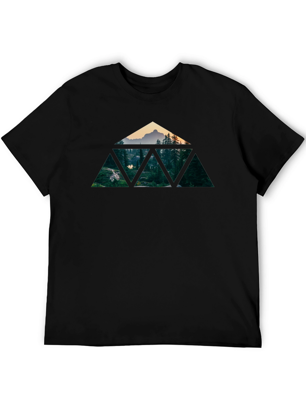 Geometric Mountain Forest T-Shirt