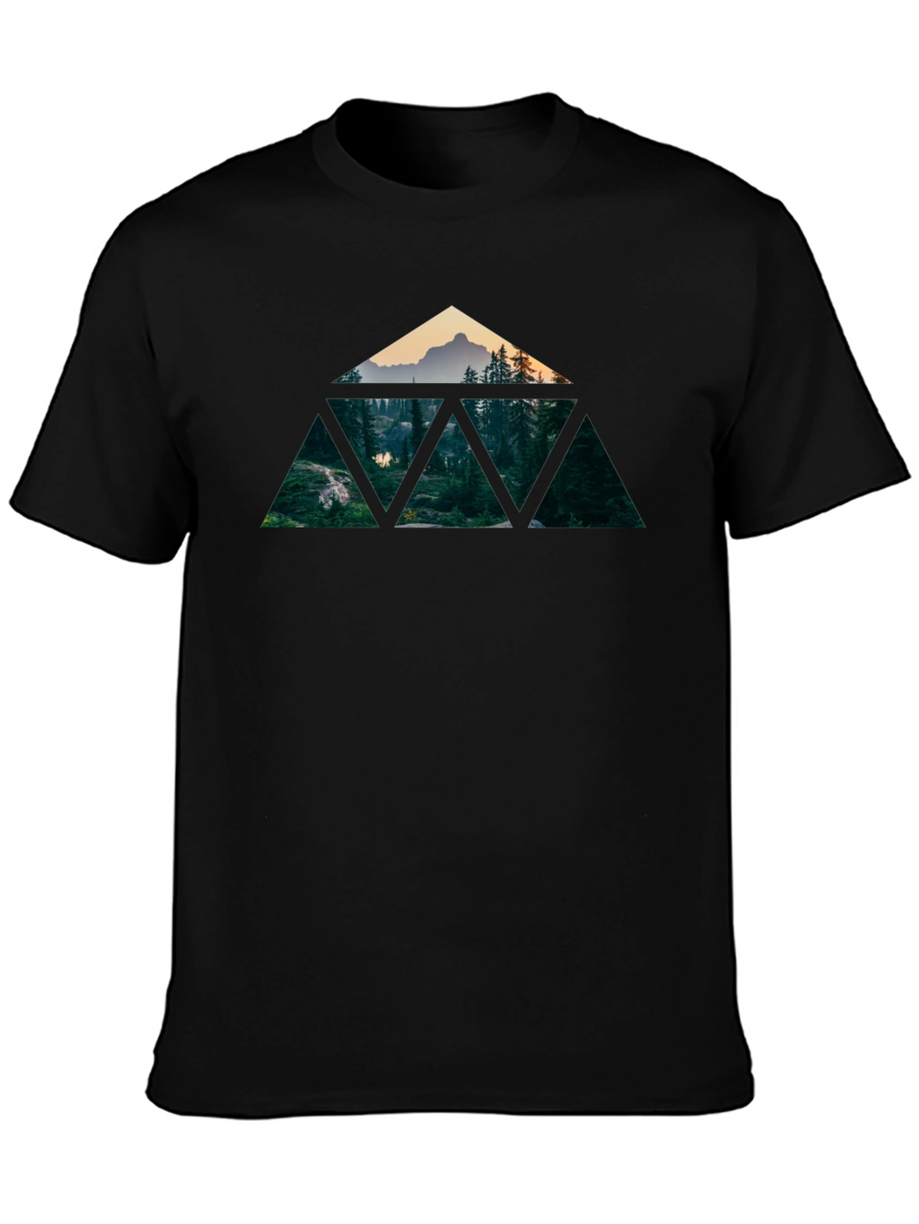 Geometric Mountain Forest T-Shirt