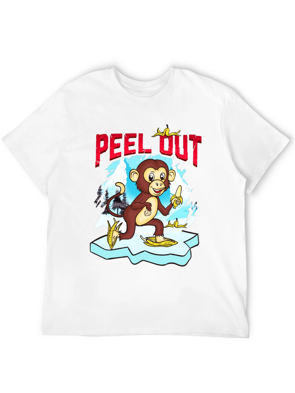Peel Out Monkey T-Shirt - Funny Cartoon Tee