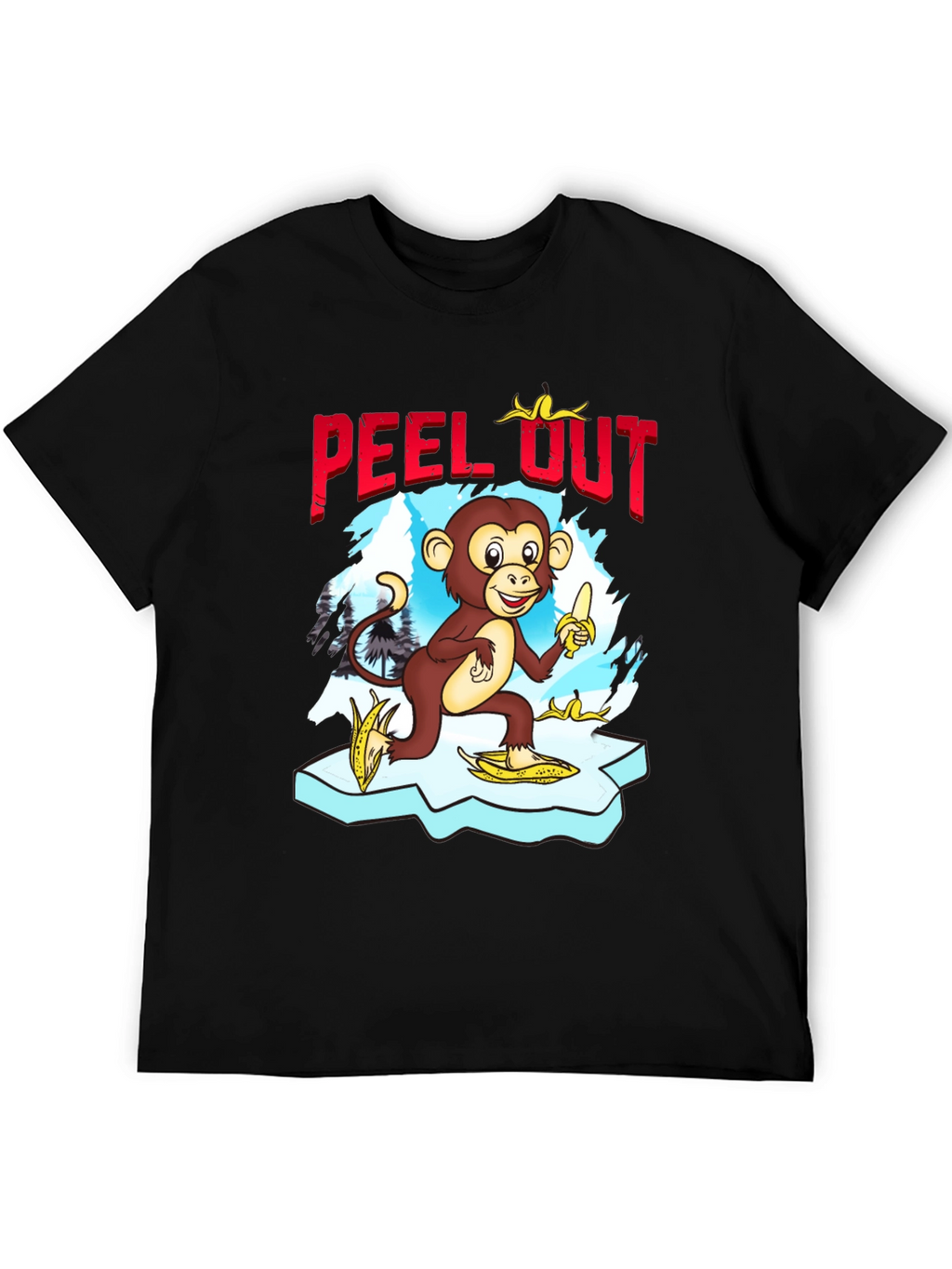 Peel Out Monkey T-Shirt - Funny Cartoon Tee