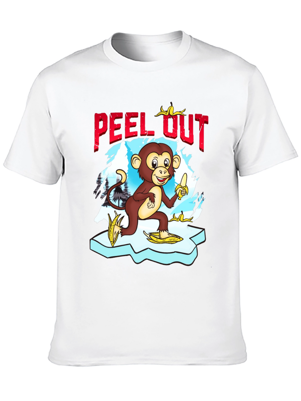 Peel Out Monkey T-Shirt - Funny Cartoon Tee