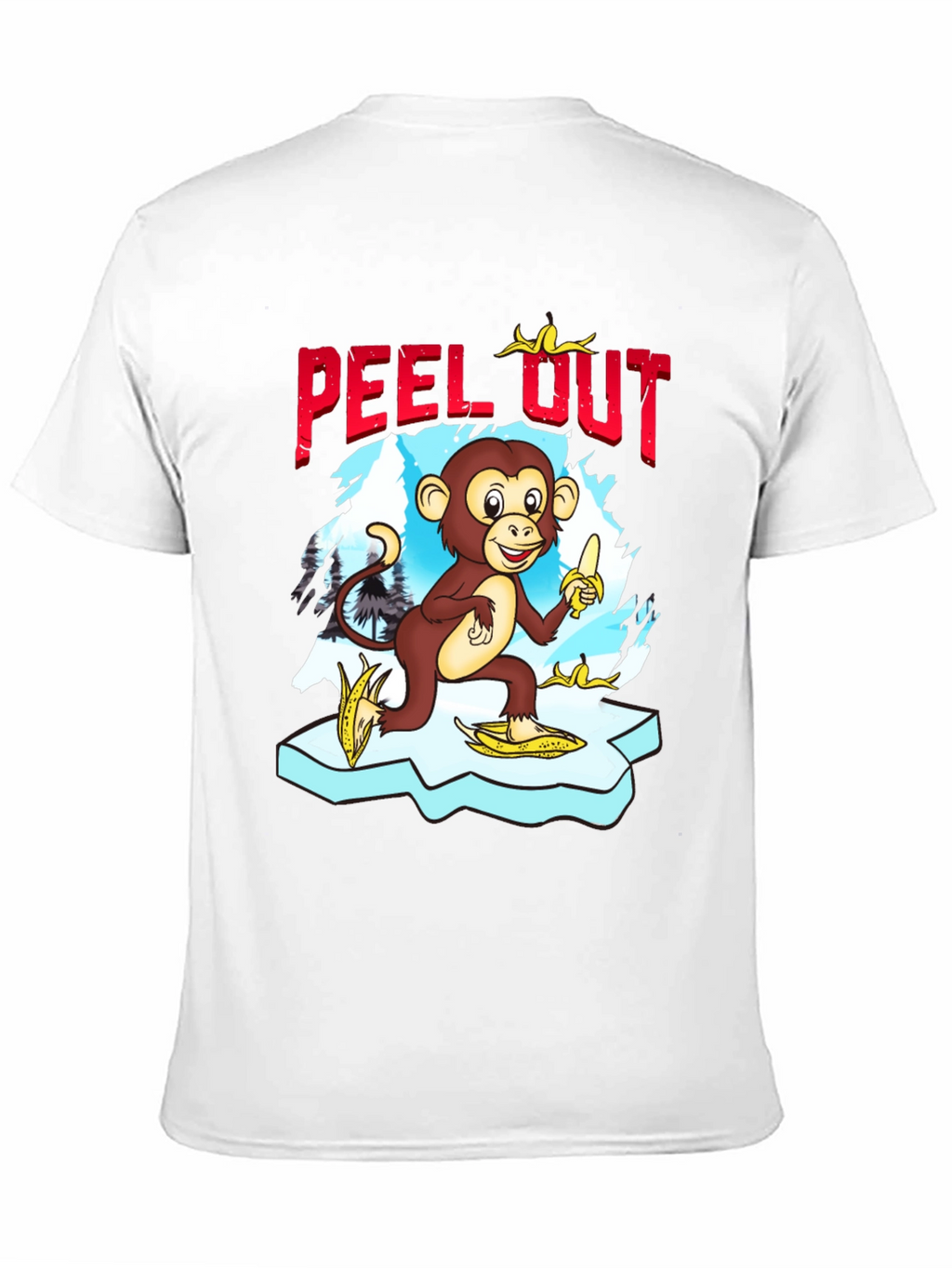 Peel Out Monkey T-Shirt - Funny Cartoon Tee