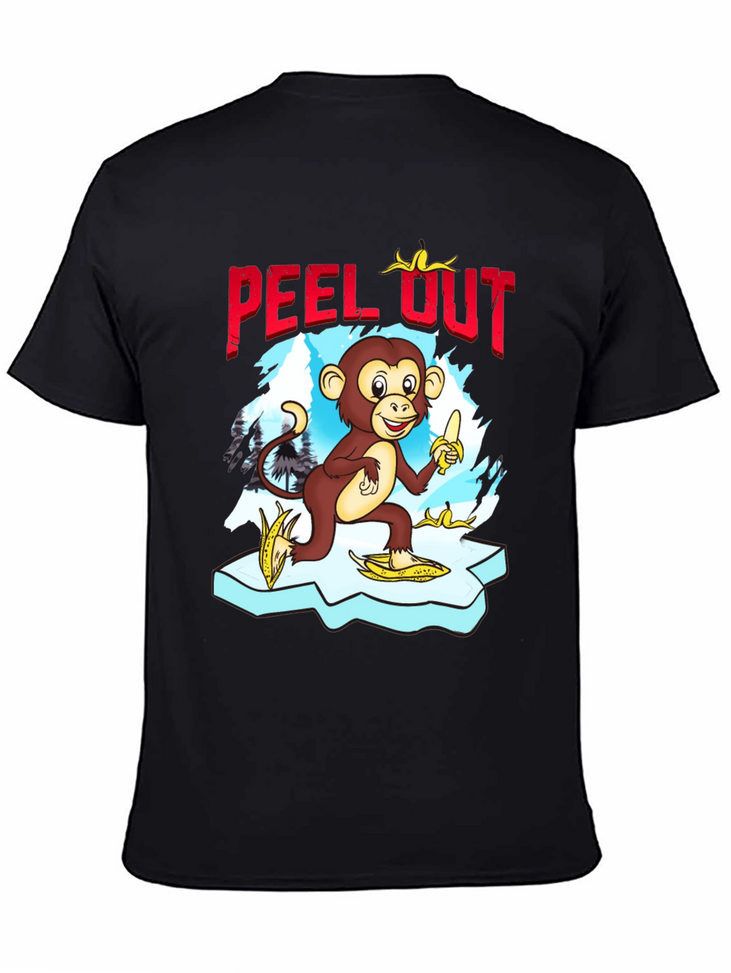 Peel Out Monkey T-Shirt - Funny Cartoon Tee