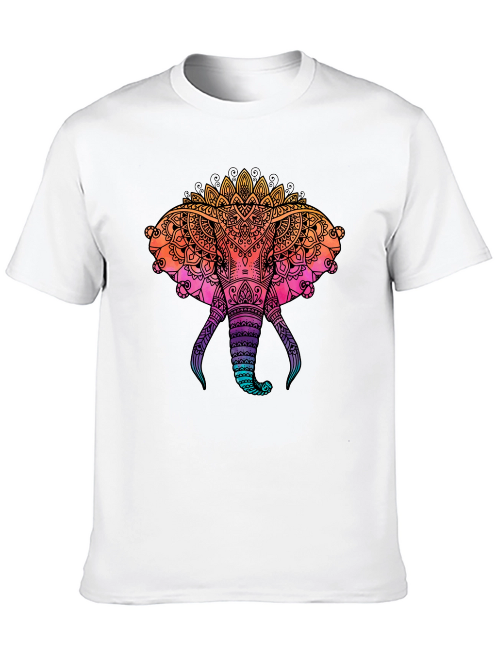 Elephant Mandala Graphic Print Tee