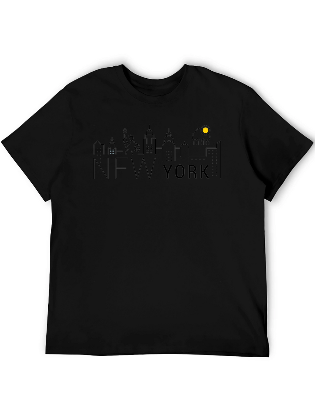 New York City Skyline Graphic Tee - Black