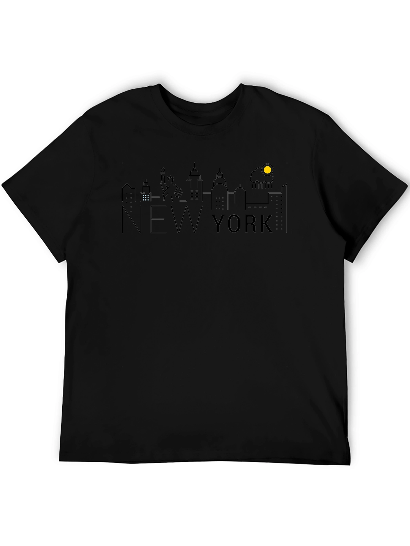 New York City Skyline Graphic Tee - Black