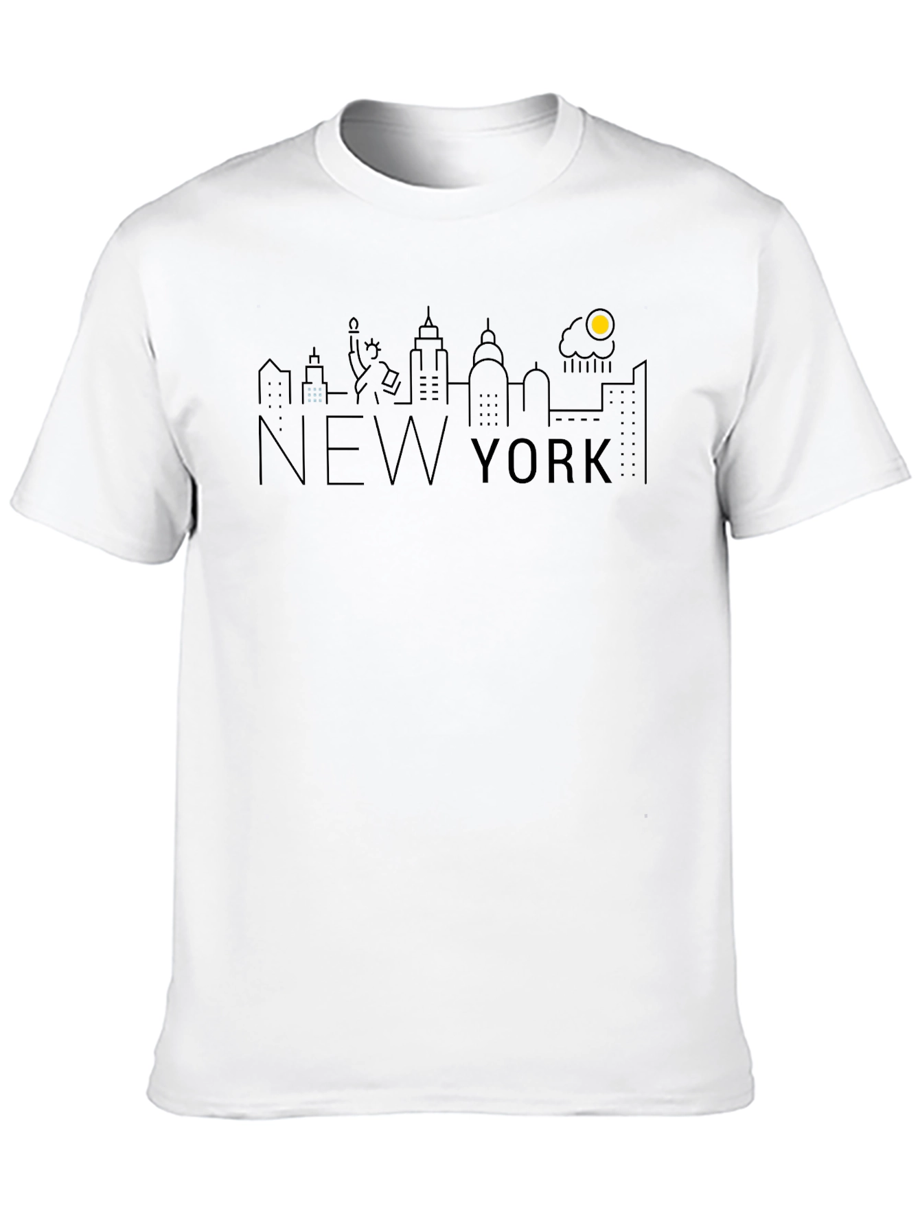 New York City Skyline Graphic Tee - Black