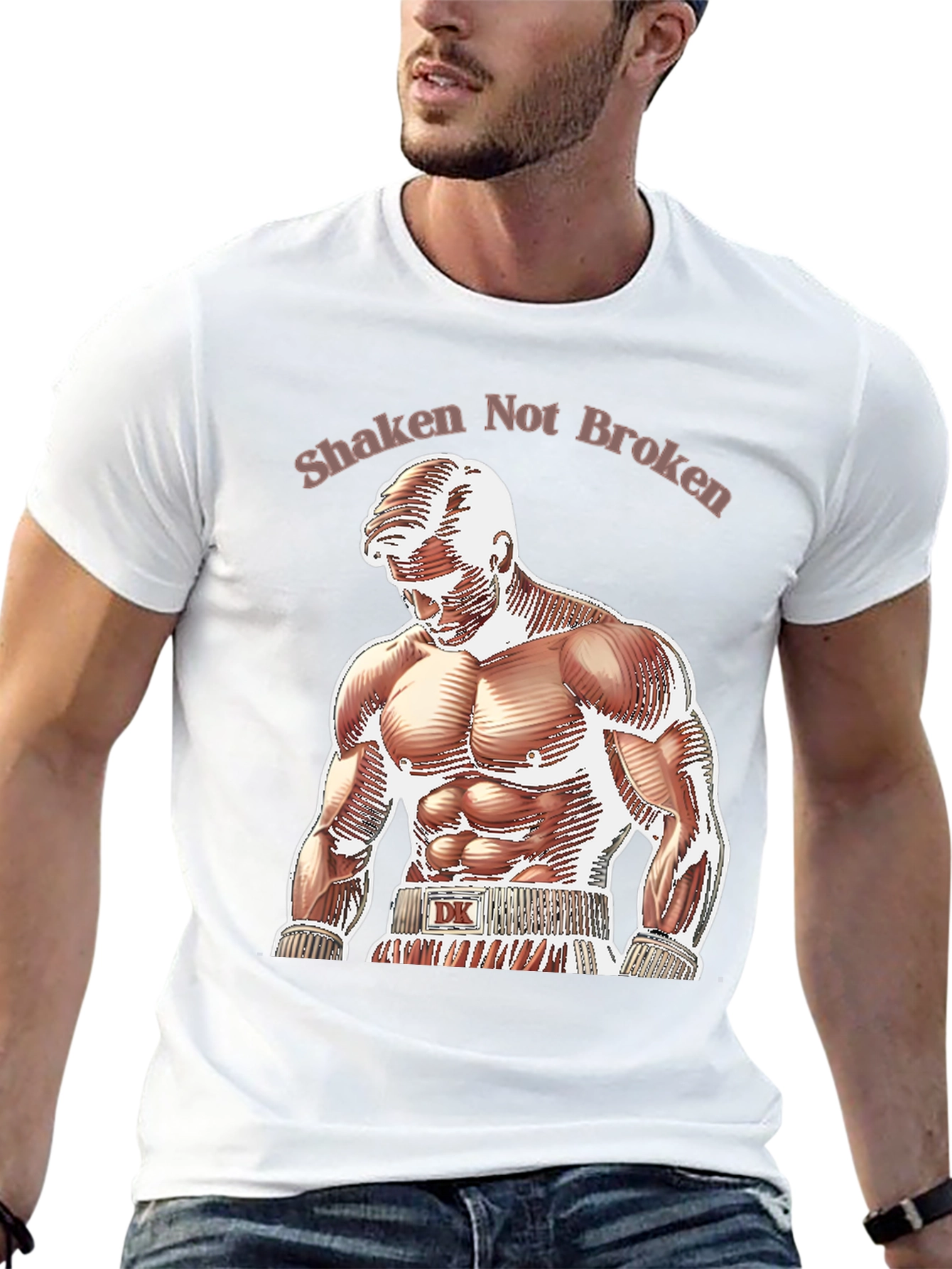 Shaken Not Broken Boxer Graphic T-Shirt