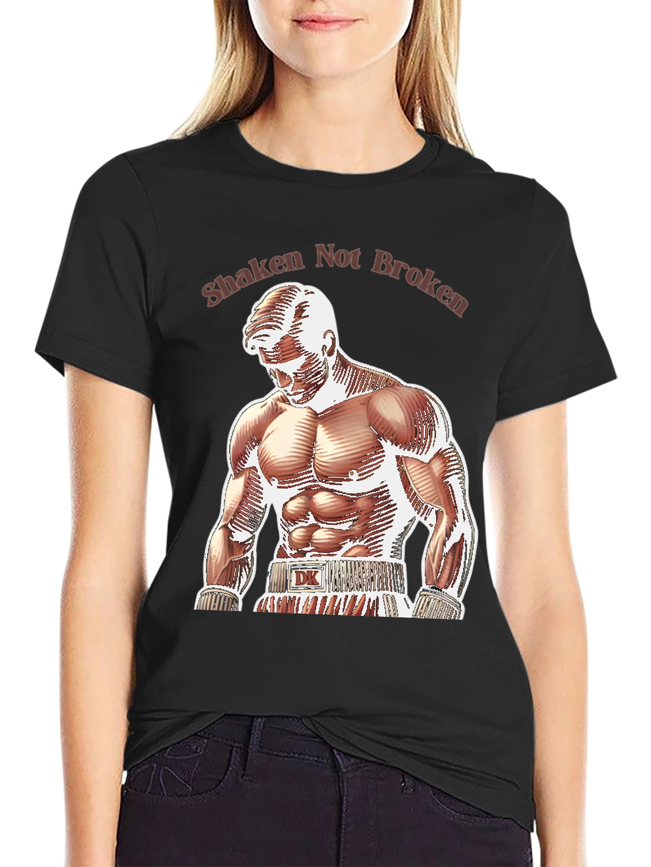 Shaken Not Broken Boxer Graphic T-Shirt