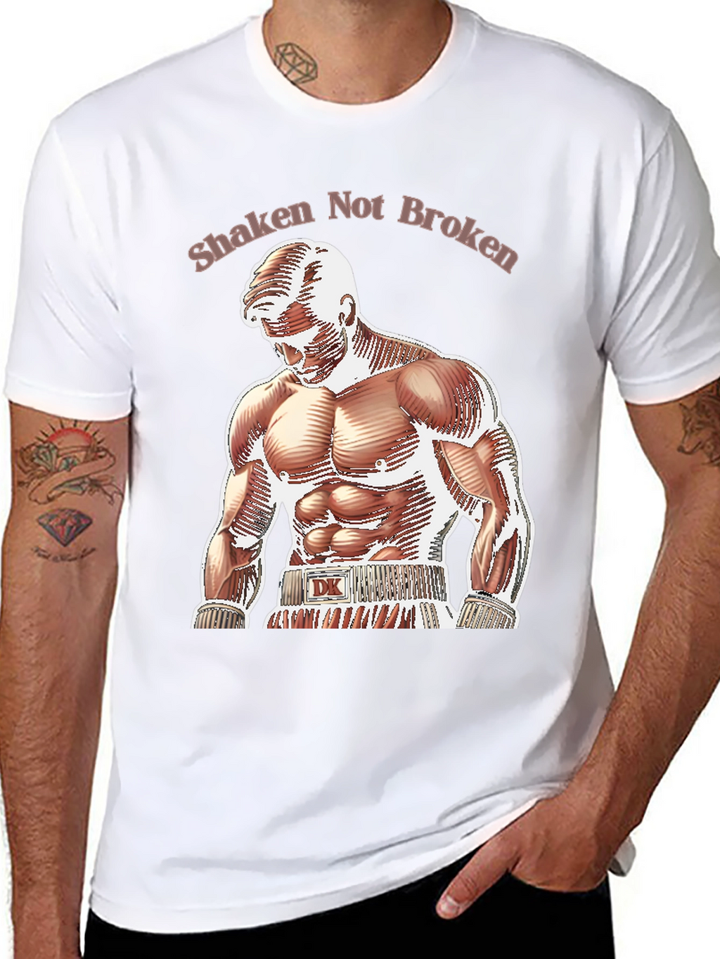 Shaken Not Broken Boxer Graphic T-Shirt