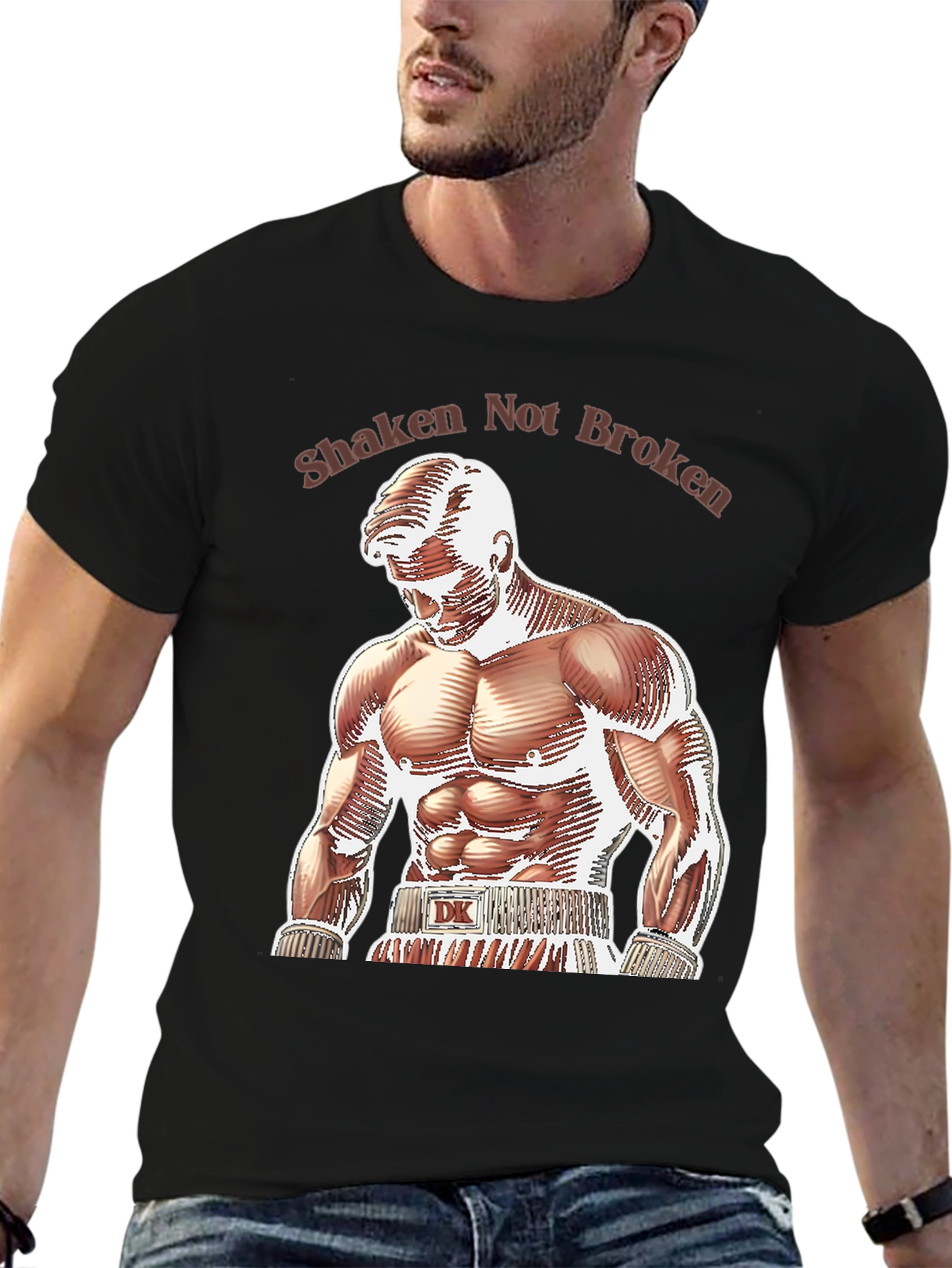 Shaken Not Broken Boxer Graphic T-Shirt