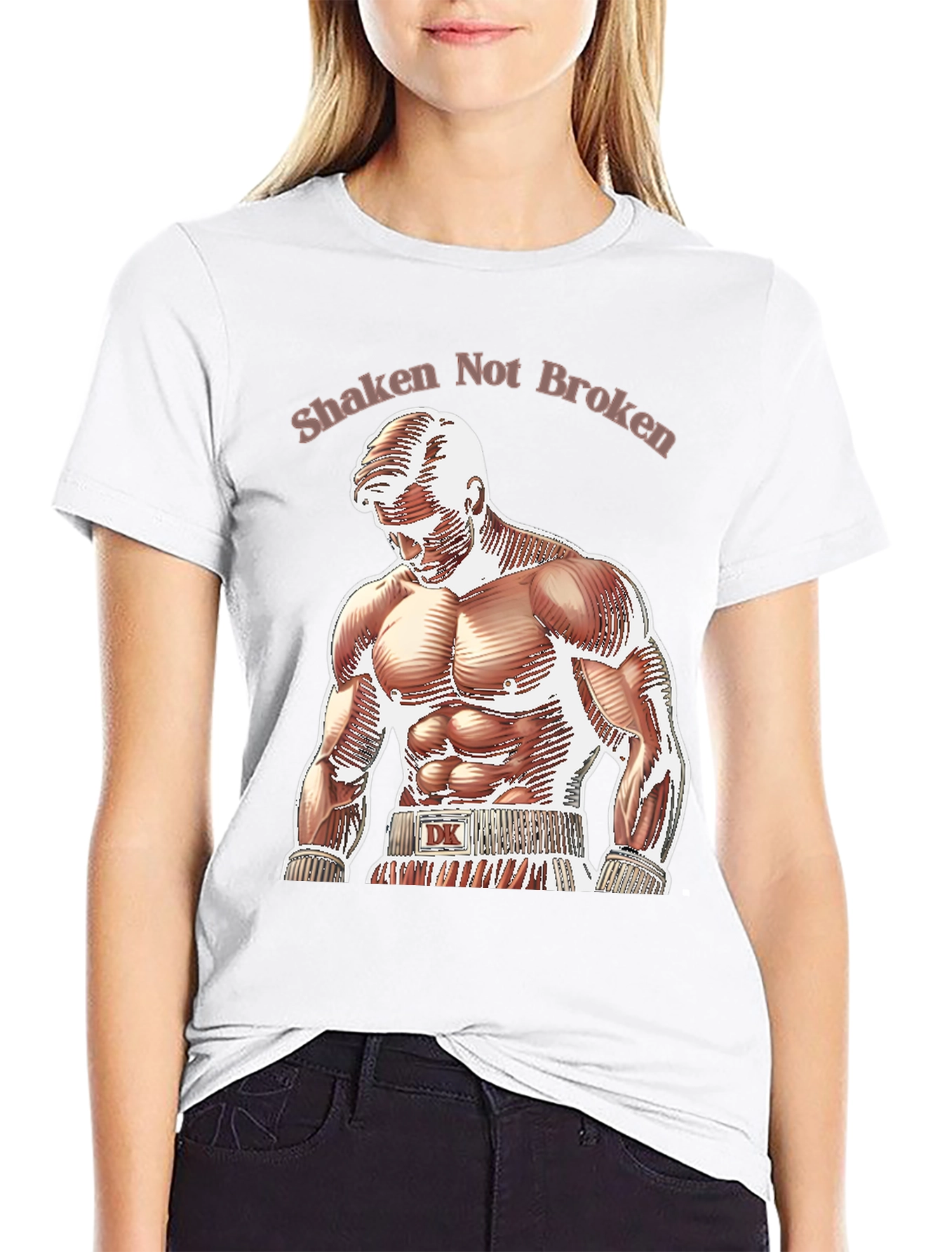 Shaken Not Broken Boxer Graphic T-Shirt