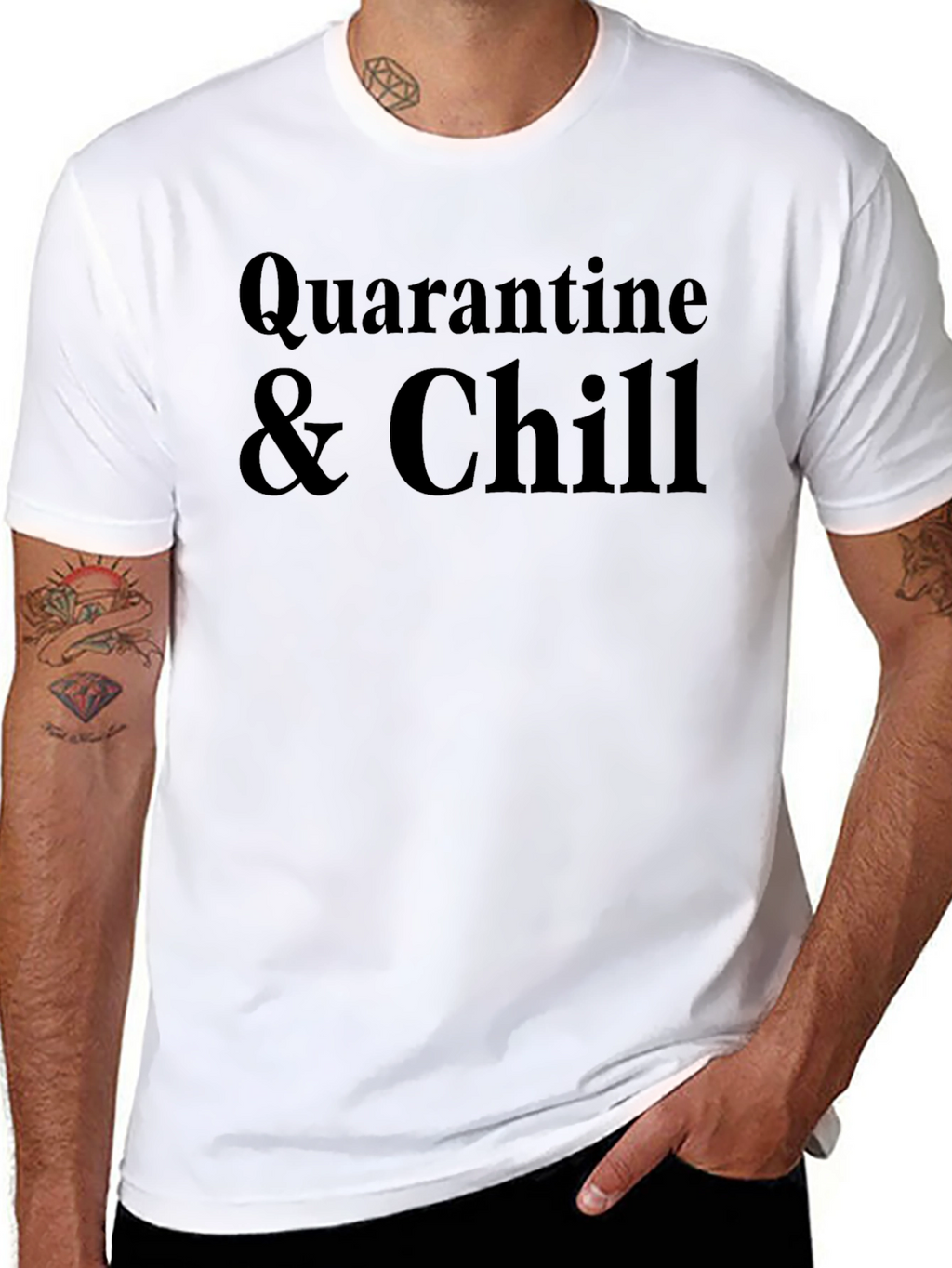 Quarantine & Chill Black T-Shirt - Relax in Style