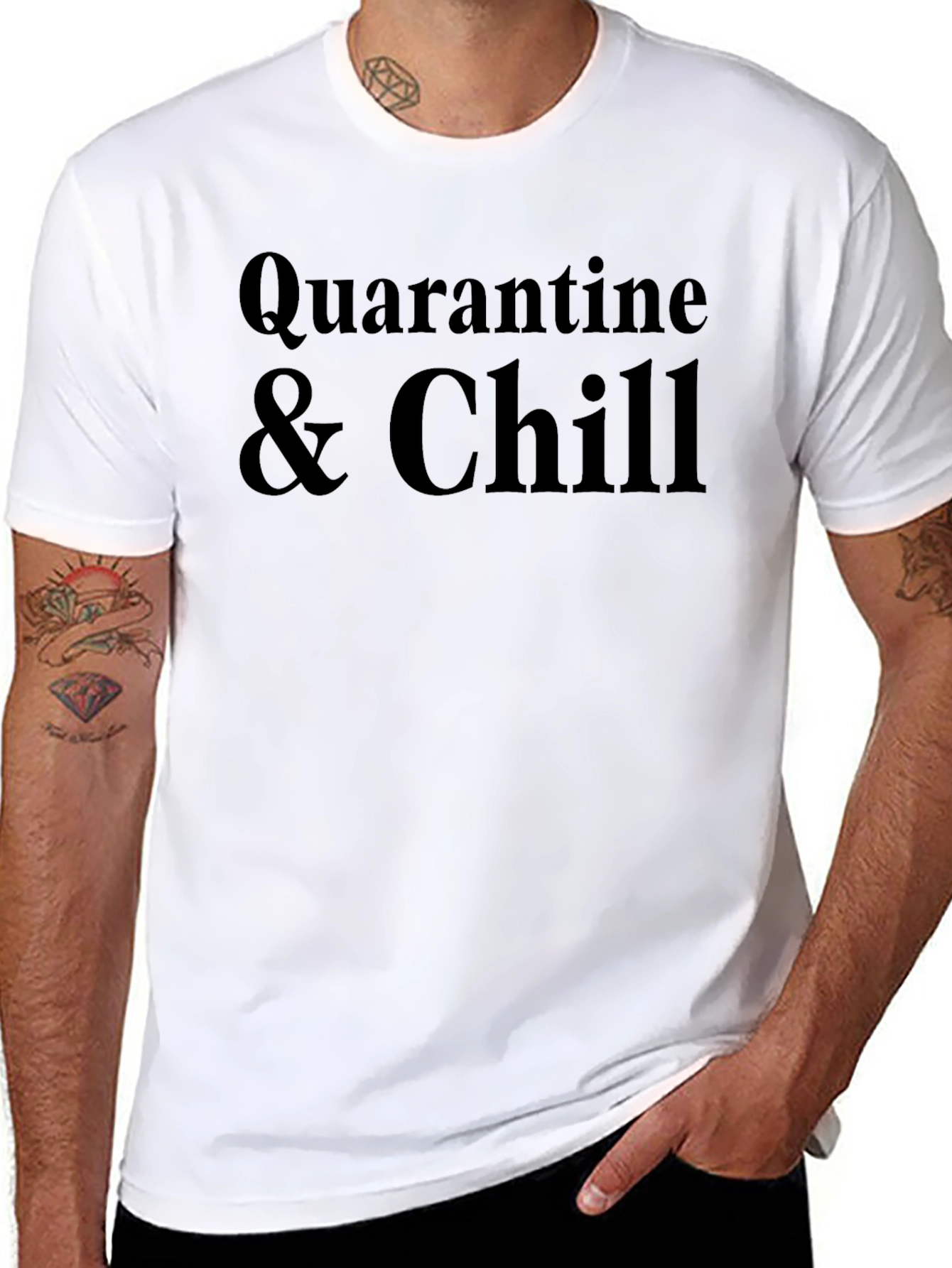 Quarantine & Chill Black T-Shirt - Relax in Style