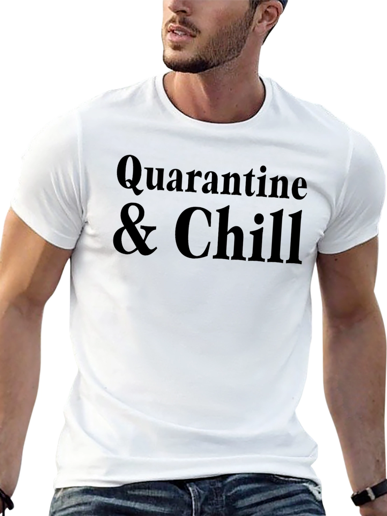 Quarantine & Chill Black T-Shirt - Relax in Style