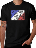 Retro DJ Turntable Graphic Tee - Black Cotton T-Shirt