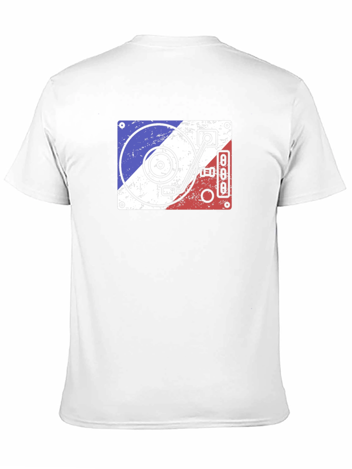 Retro DJ Turntable Graphic Tee - Black Cotton T-Shirt