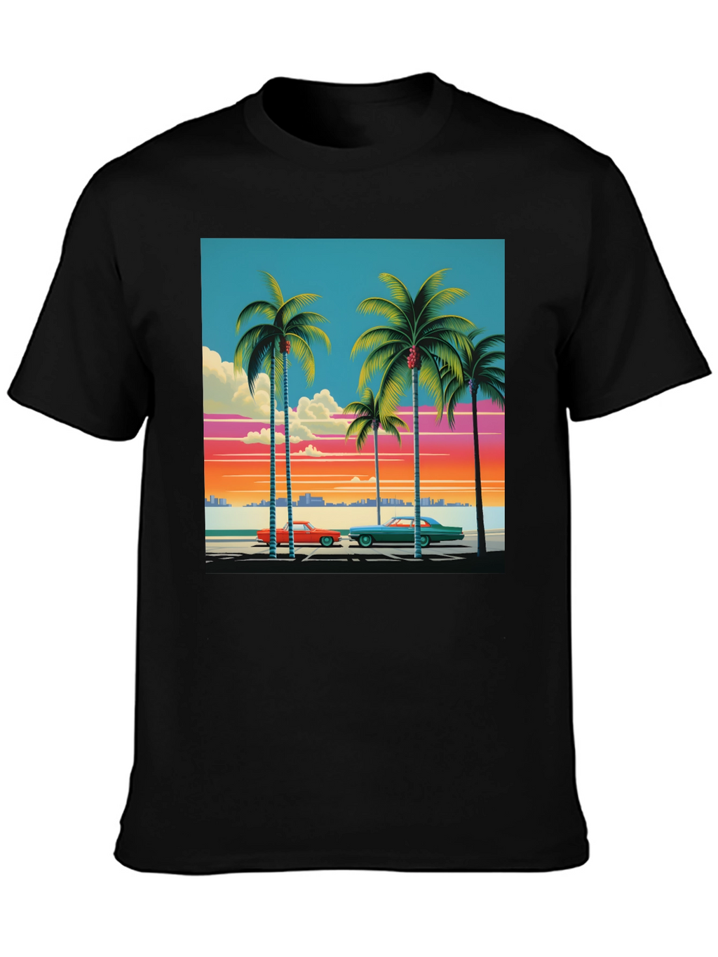 Retro Miami Beach Palm Tree T-Shirt
