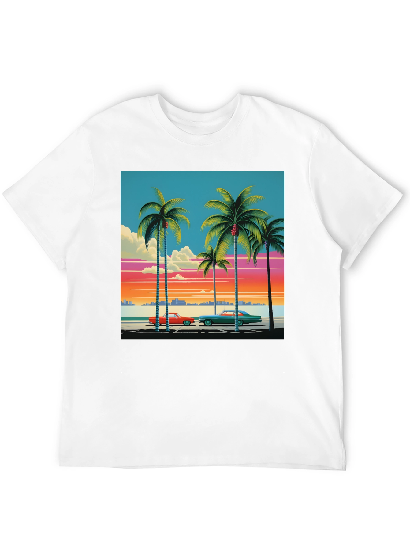 Retro Miami Beach Palm Tree T-Shirt