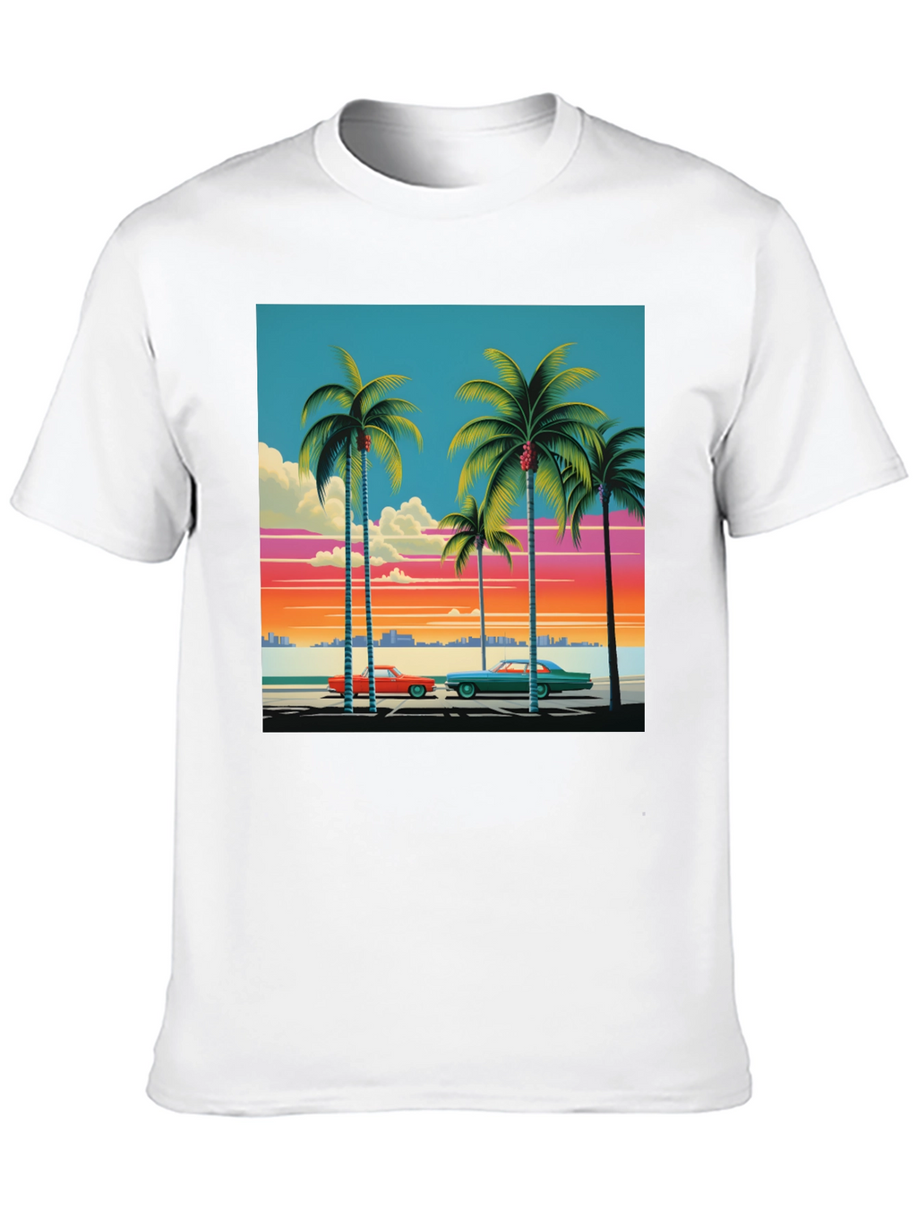 Retro Miami Beach Palm Tree T-Shirt