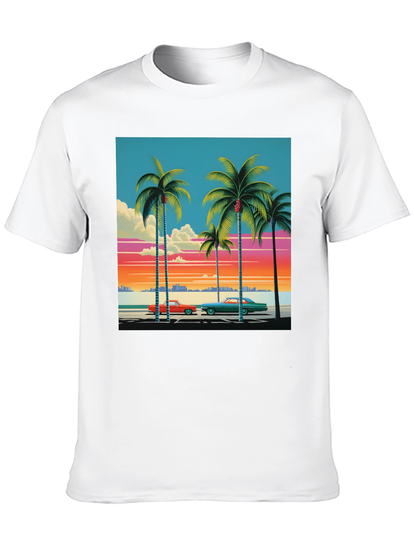 Retro Miami Beach Palm Tree T-Shirt