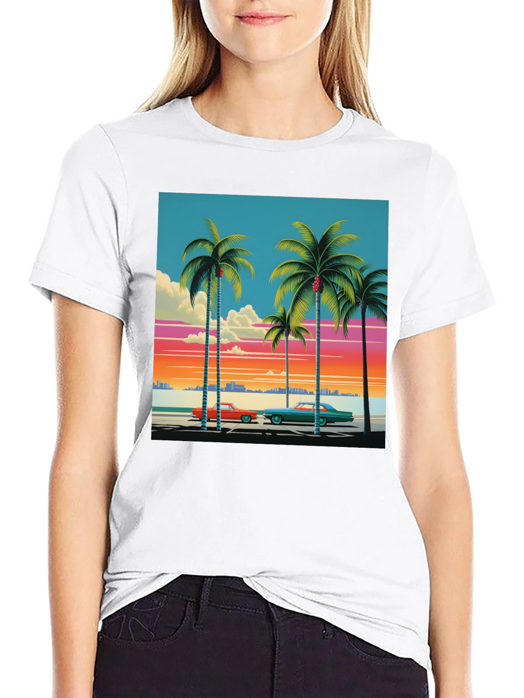 Retro Miami Beach Palm Tree T-Shirt