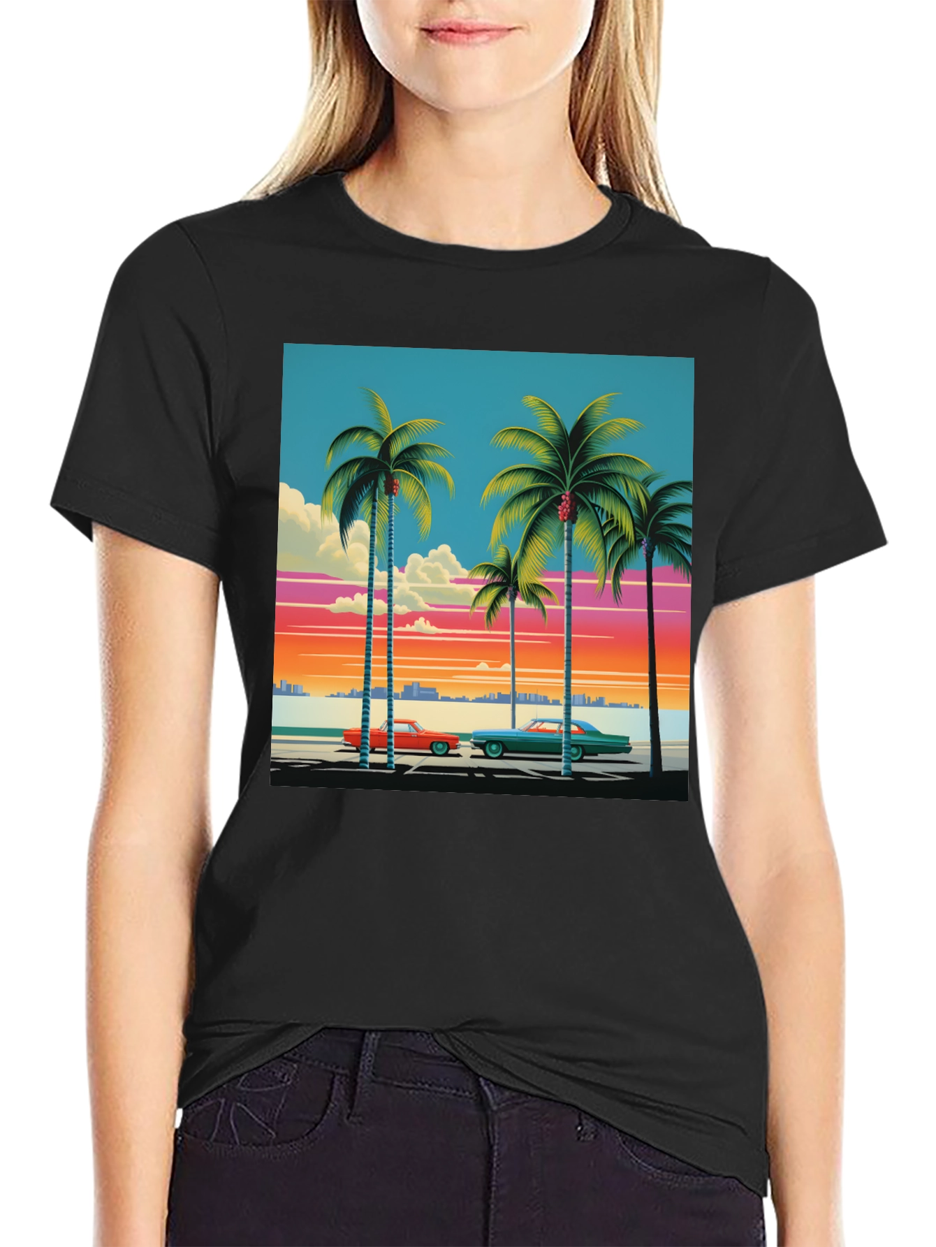 Retro Miami Beach Palm Tree T-Shirt