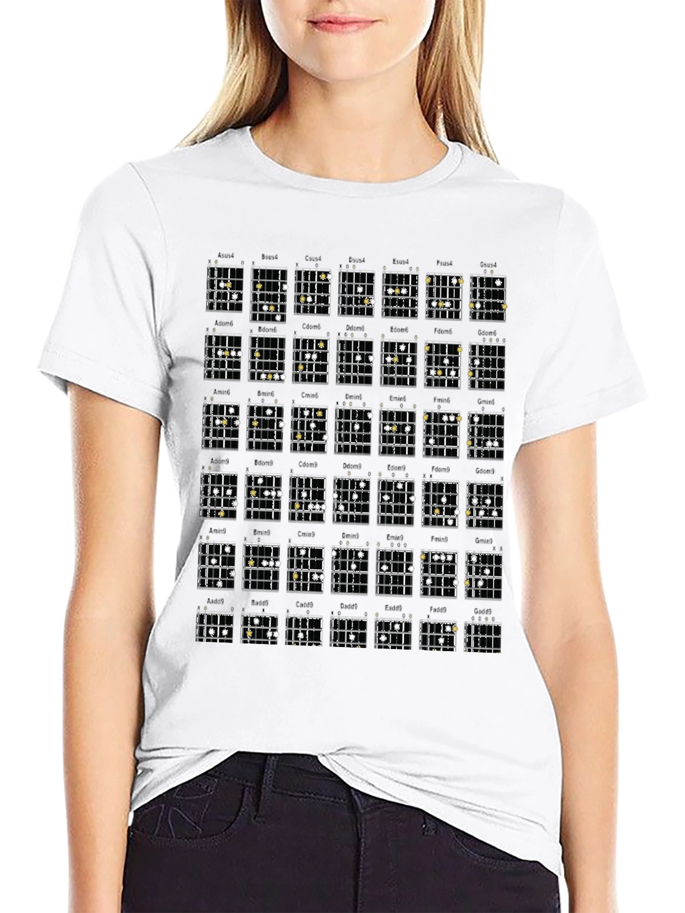 Guitar Chords Graphic Print T-Shirt