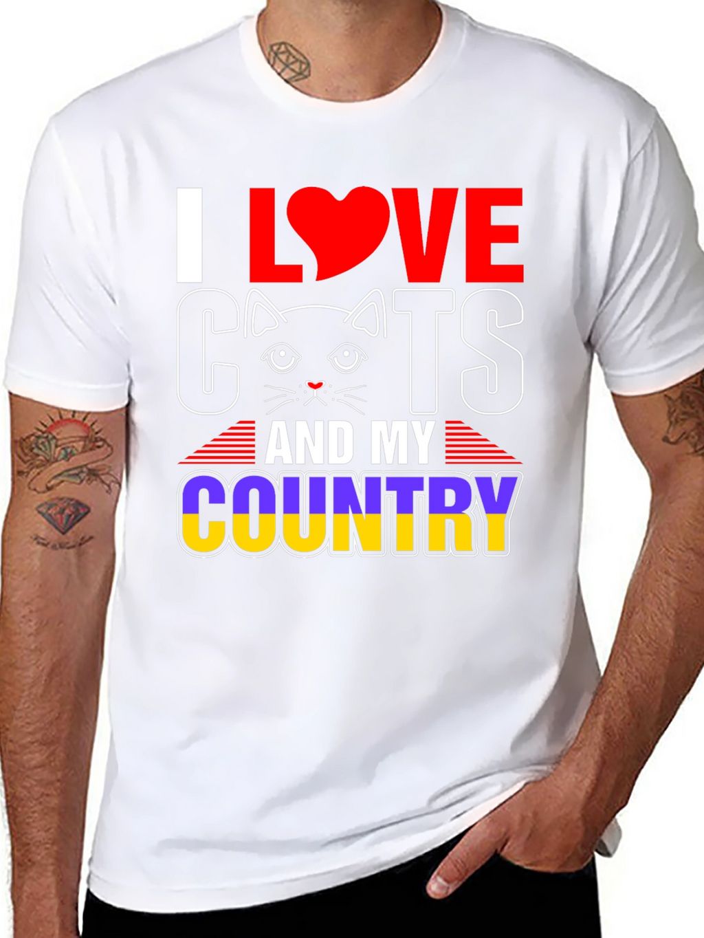 I Love Cats & My Country T-Shirt