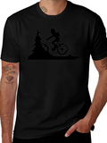 Pixelated Mountain Biker T-Shirt - Black