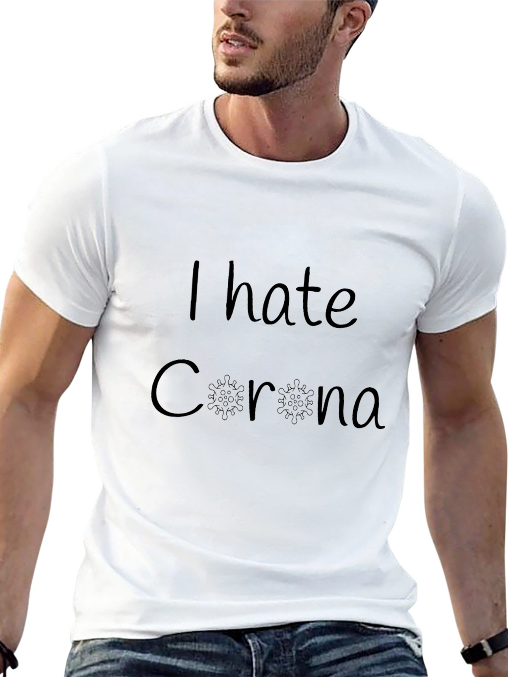 I Hate Corona Black T-Shirt
