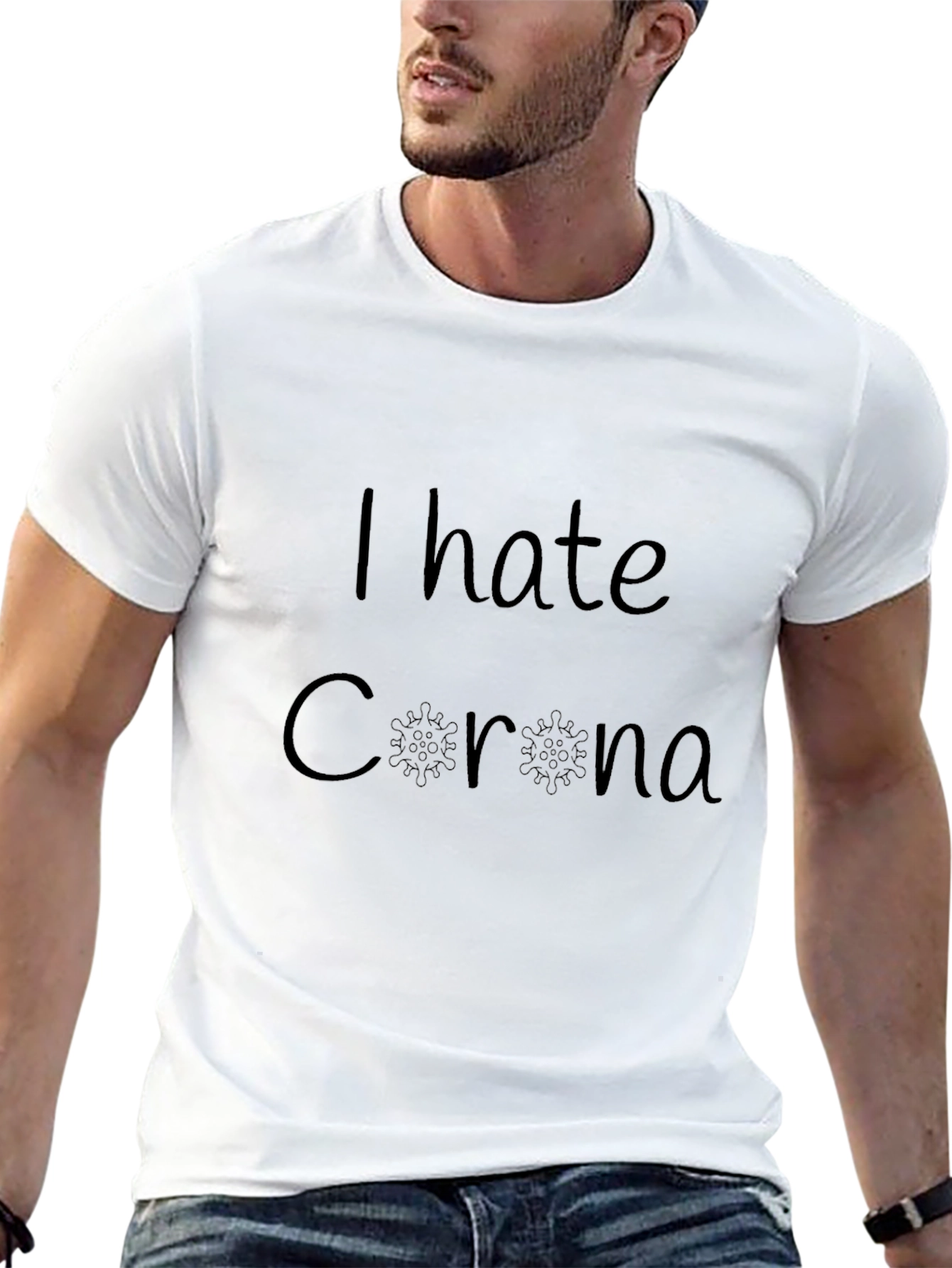 I Hate Corona Black T-Shirt