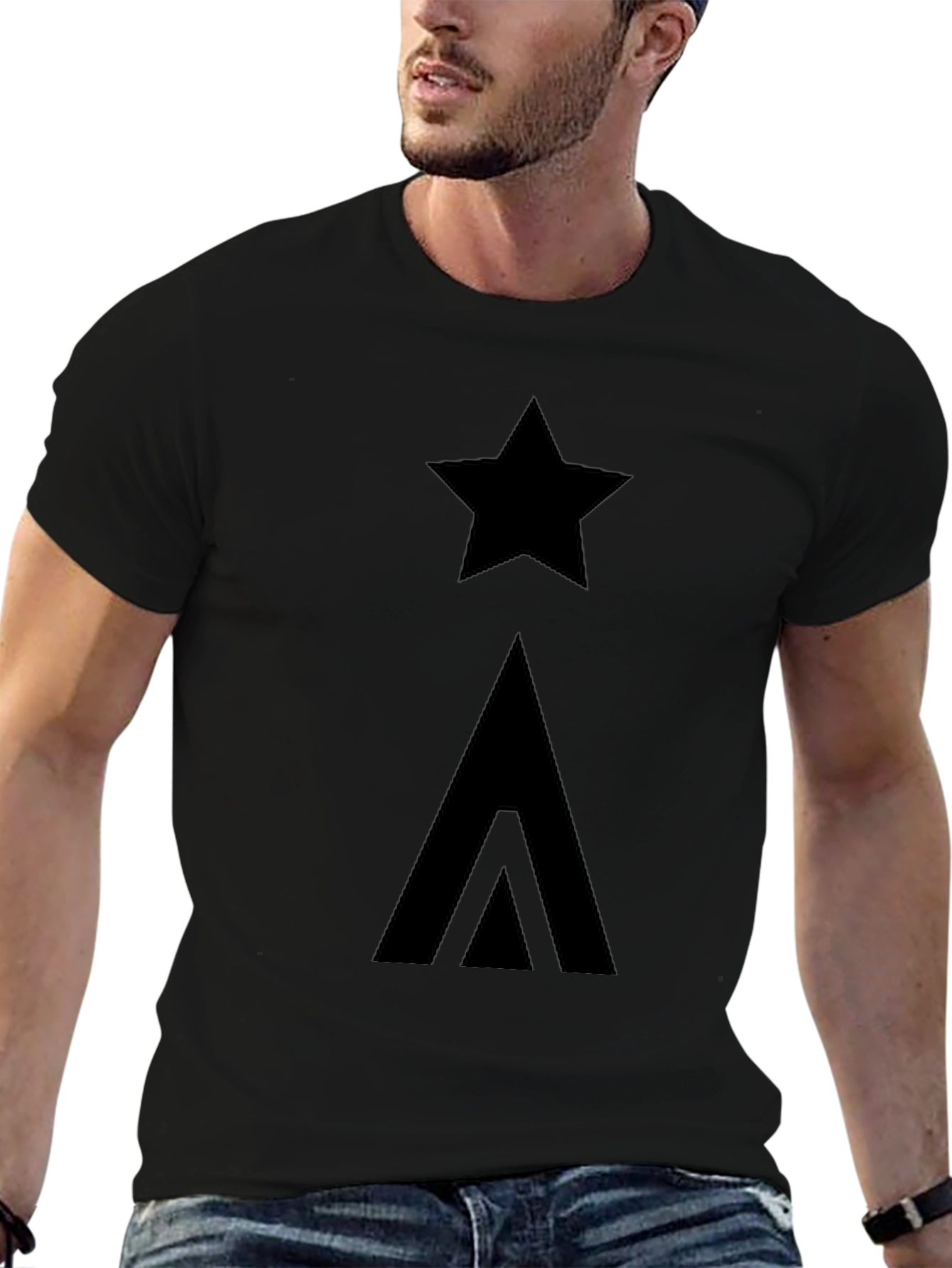 Star & Arrow Graphic Black T-Shirt
