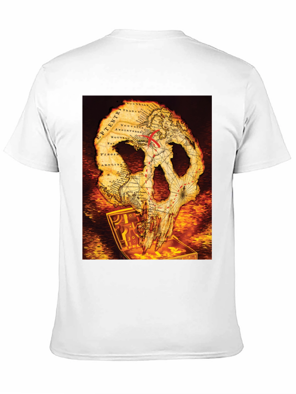 Skull Map Graphic Tee - Pirate Treasure T-Shirt