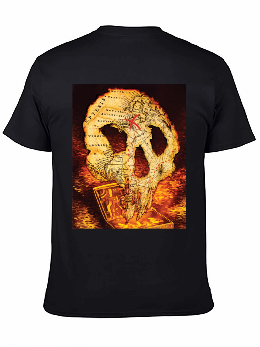Skull Map Graphic Tee - Pirate Treasure T-Shirt
