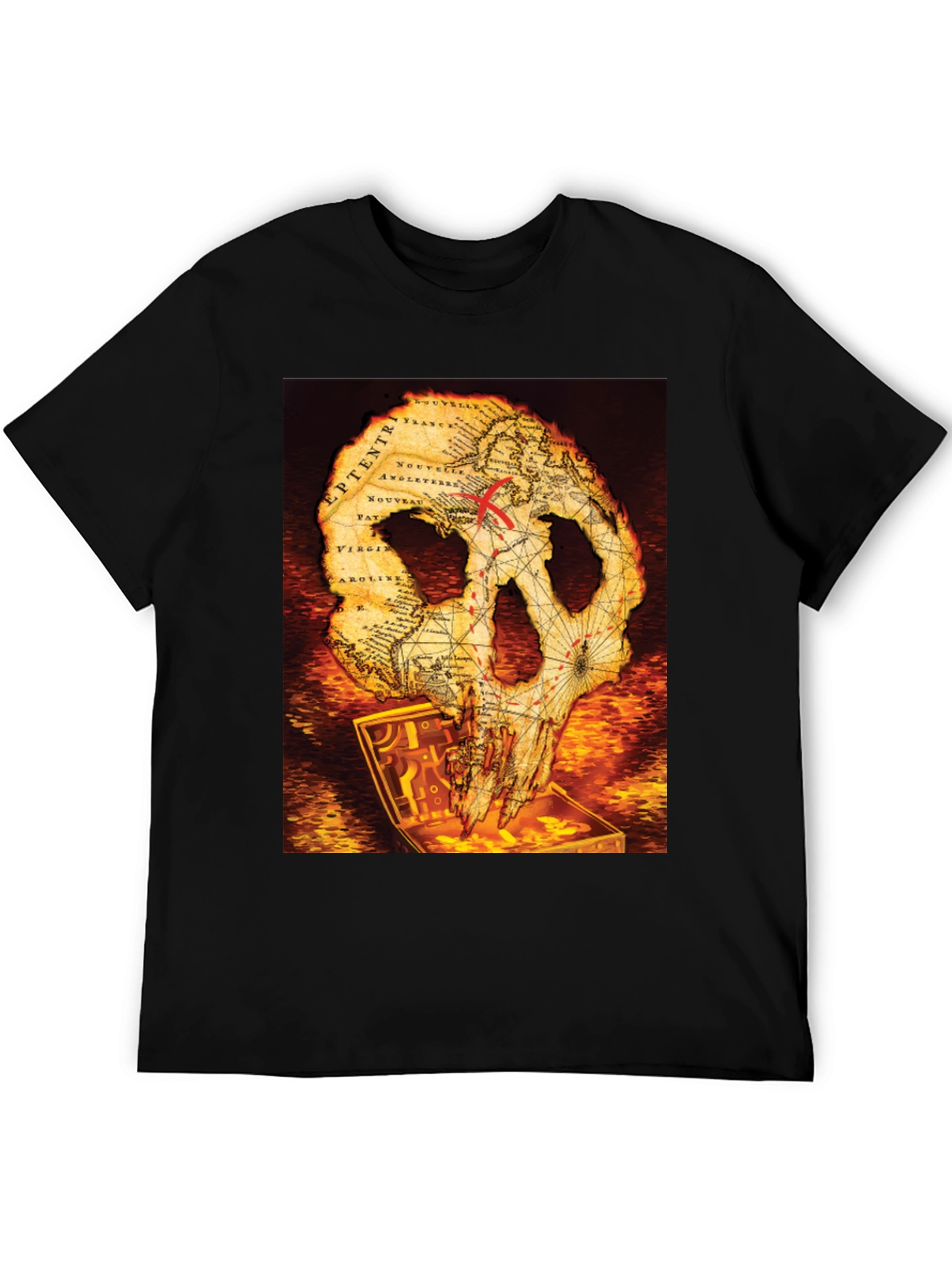 Skull Map Graphic Tee - Pirate Treasure T-Shirt