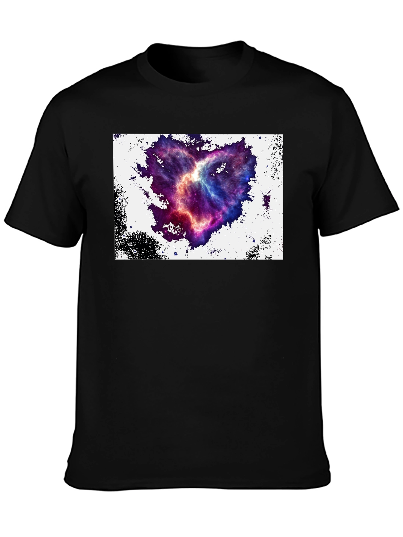 Nebula Heart Graphic Tee - Black Cotton Blend