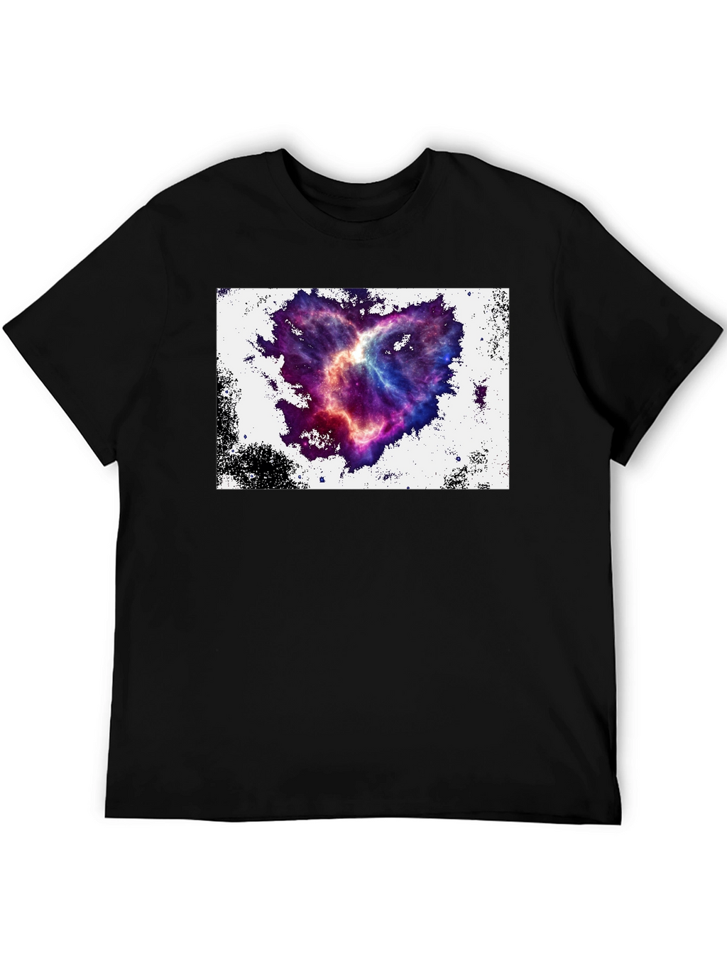 Nebula Heart Graphic Tee - Black Cotton Blend