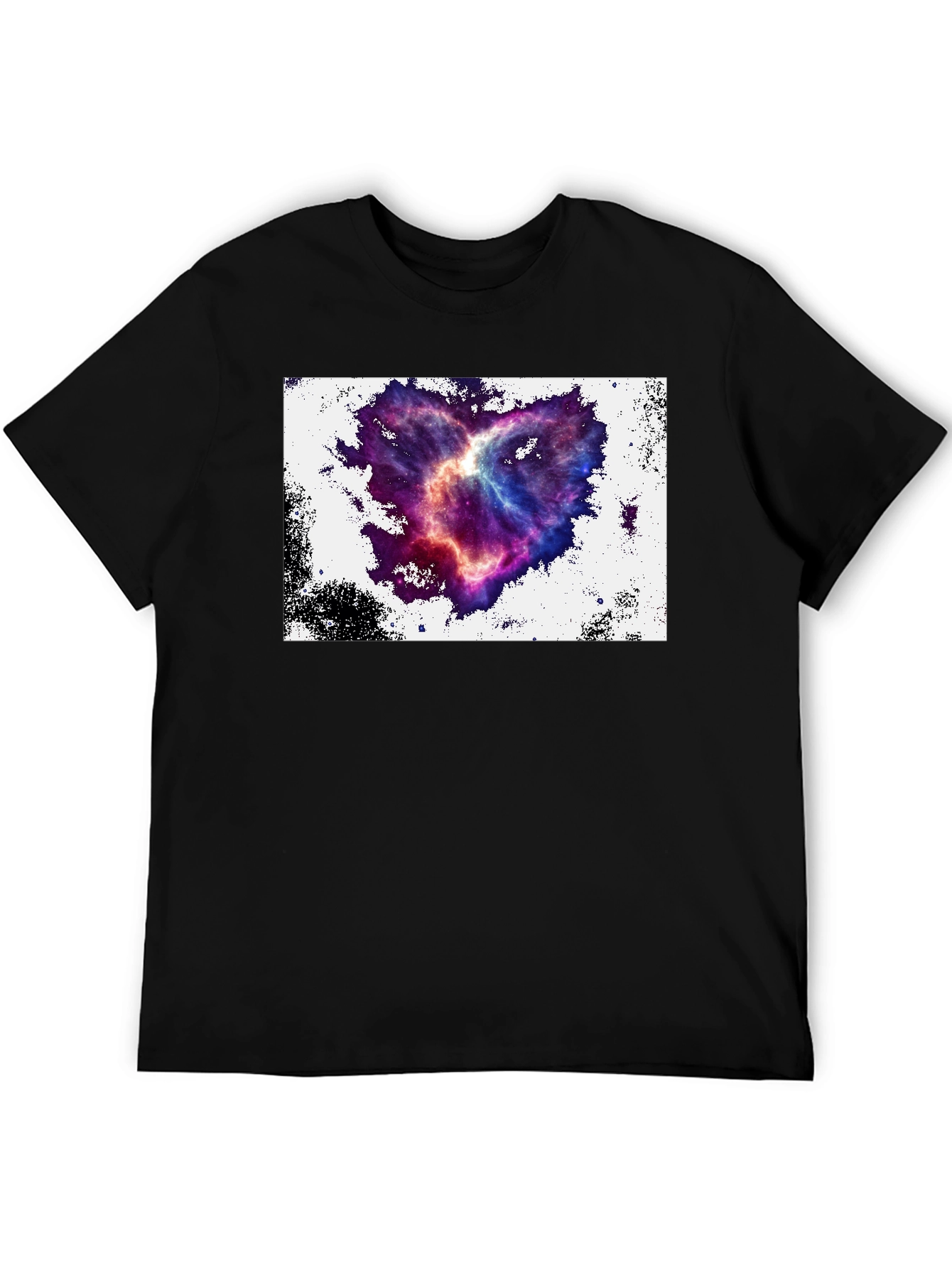 Nebula Heart Graphic Tee - Black Cotton Blend