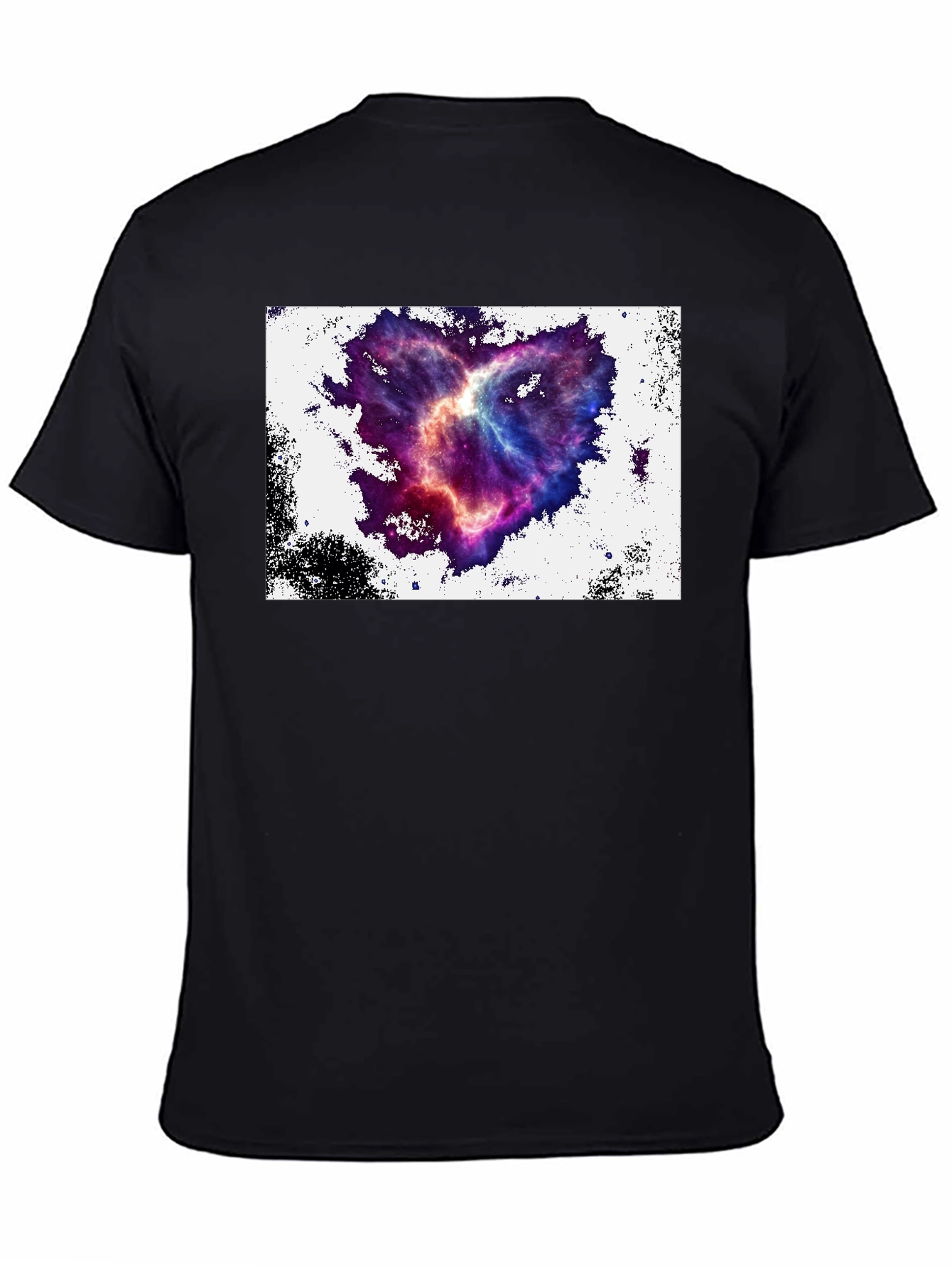 Nebula Heart Graphic Tee - Black Cotton Blend