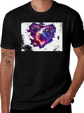 Nebula Heart Graphic Tee - Black Cotton Blend