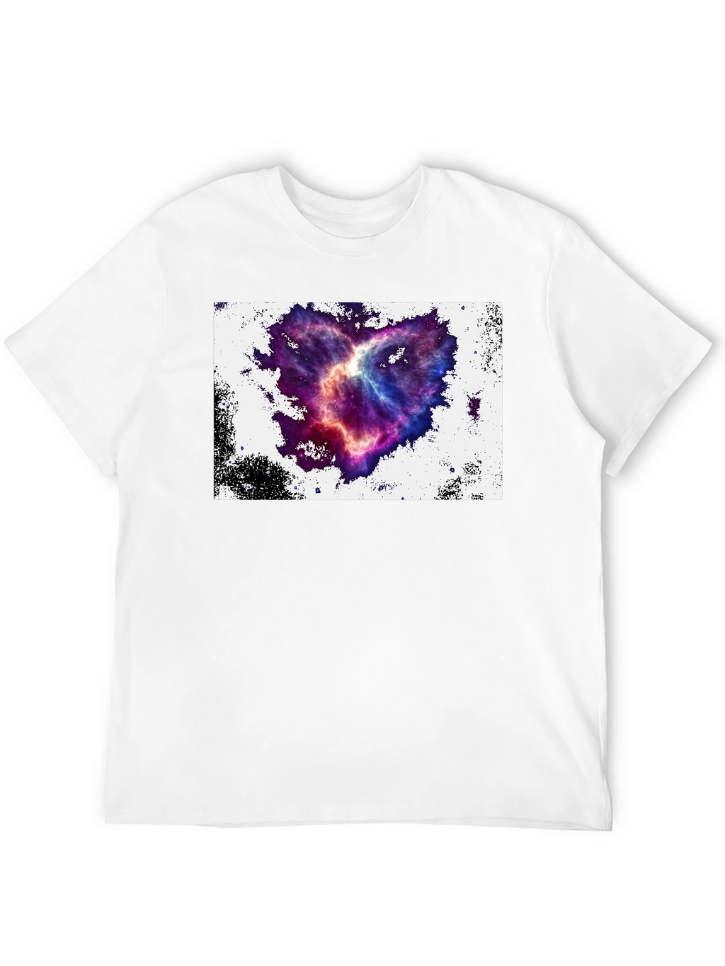 Nebula Heart Graphic Tee - Black Cotton Blend